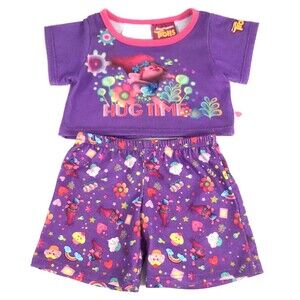 Build A Bear Clothing Outfit Trolls World Tour Pajamas Shirt Pants Purple Poppy